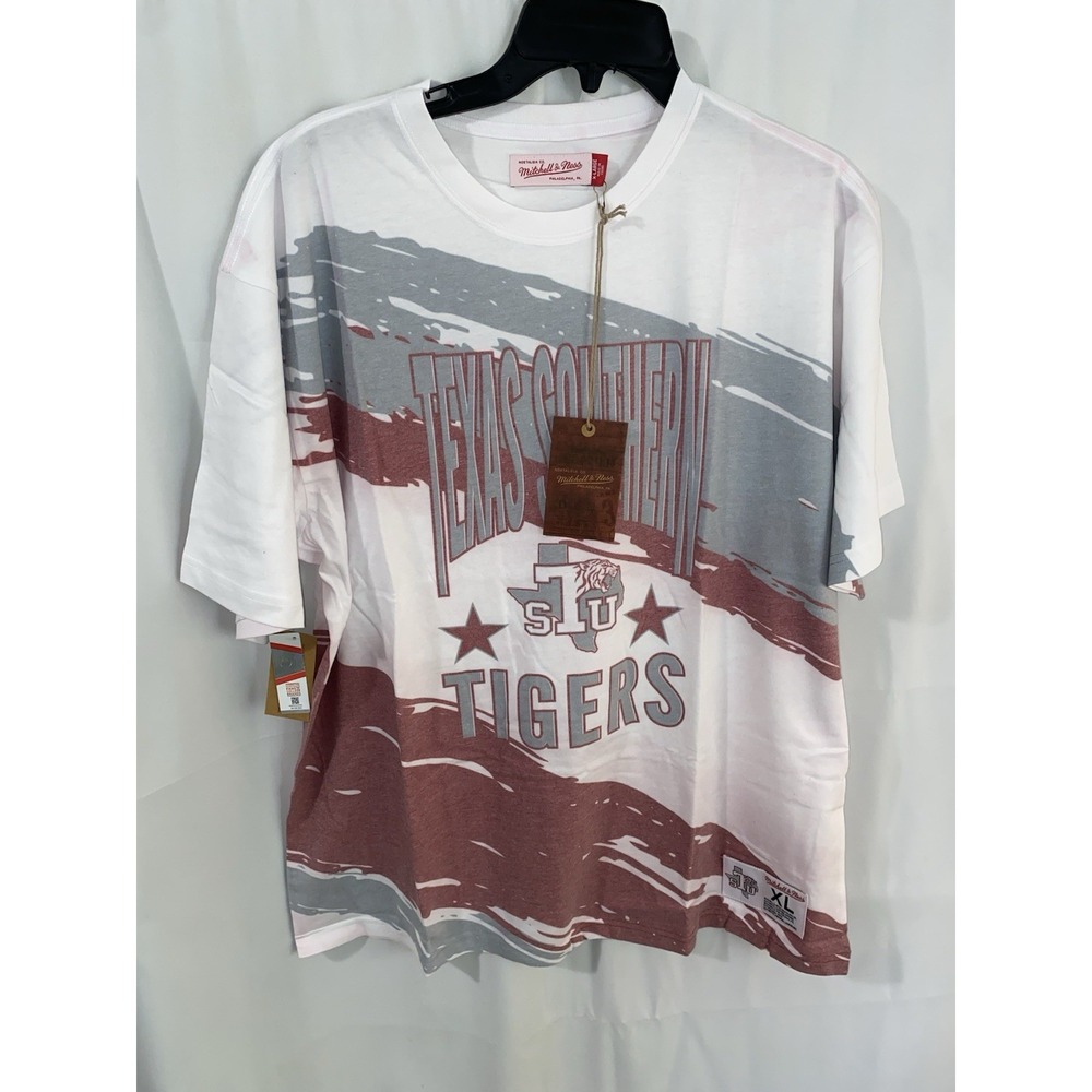 NWT Mitchell & Ness Texas Southern University Tigers AOP Paintbrush Shirt Men XL